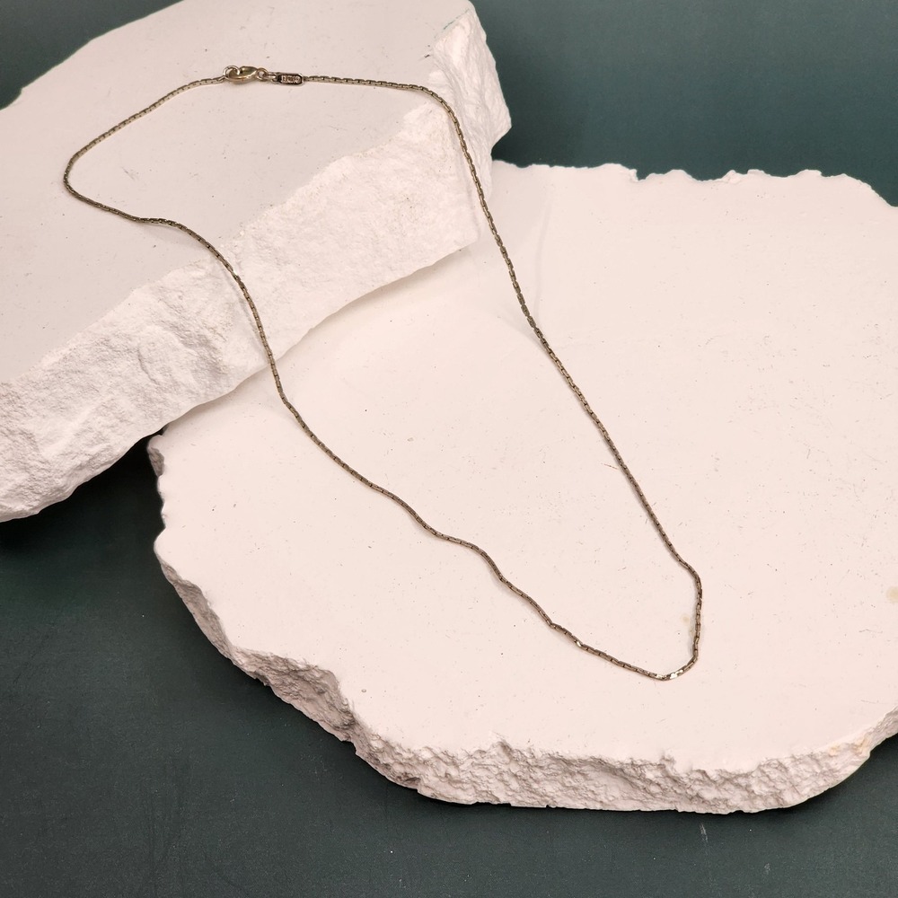 Monet Vintage Silver Tone Box Chain Necklace Classic Minimalist Jewelry 19 Inch